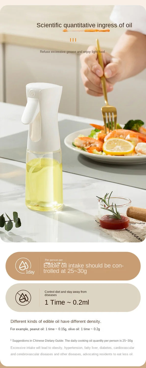 Kitchen Oil Bottle Cooking Oil Spray Olive Oil Bottle Fitness Barbecue Spray Oil Dispenser
