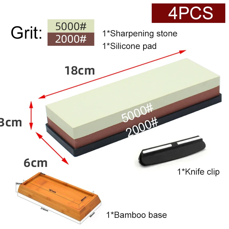 Sharpening Stone Knife Professional Sharpener Whetstone Dual Side Set Grinding Shapner Water Wetstone Kitchen Accessories Tool