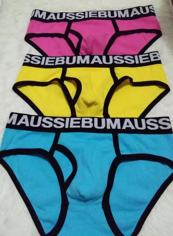 Men's thread colored briefs low waist comfortable breathable sexy briefs wholesale