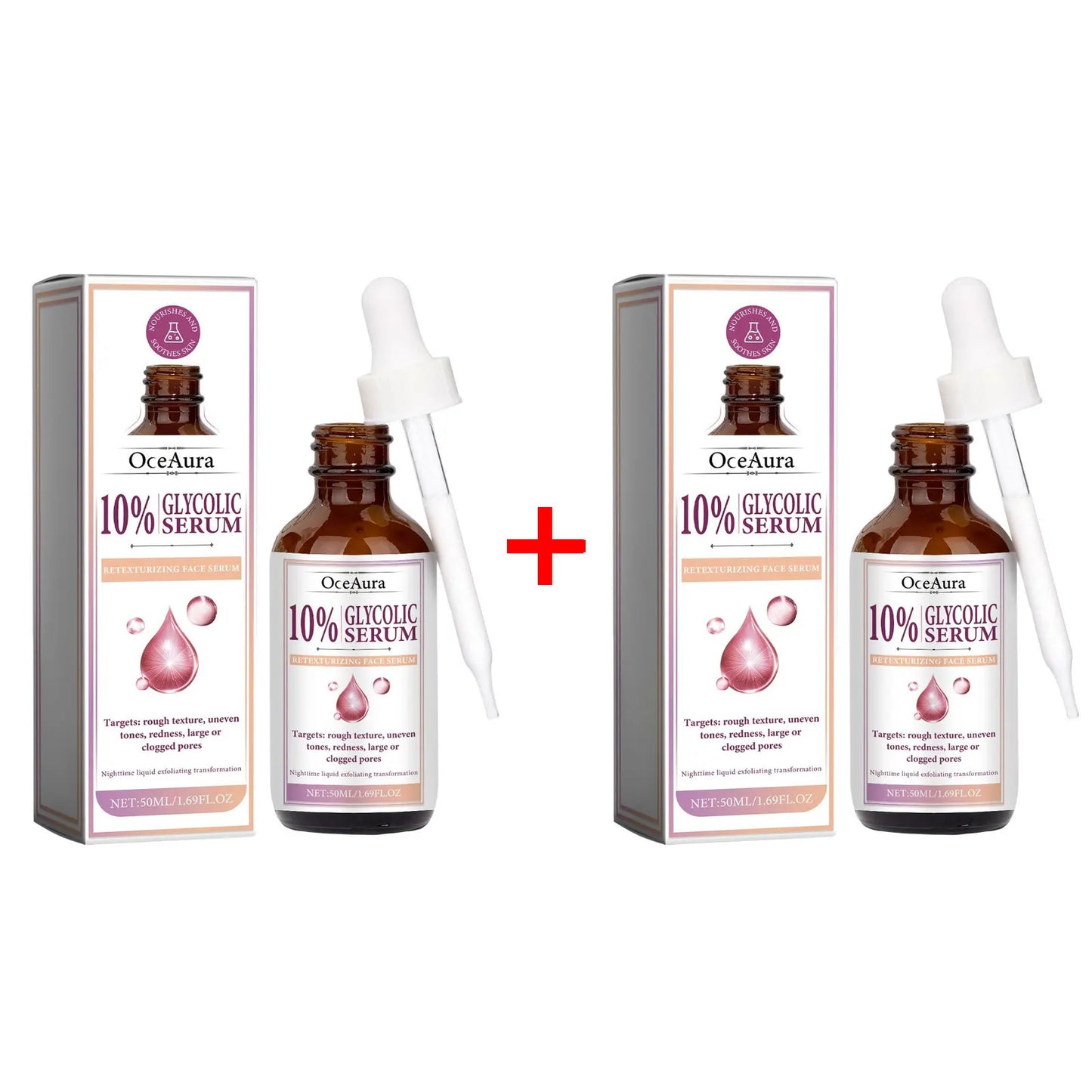 Glycolic Acid 10% Toning Solution Fade Fine Lines Firming Face Serum Improve Facial Dryness Redness Glycolic Acid Repair Essence