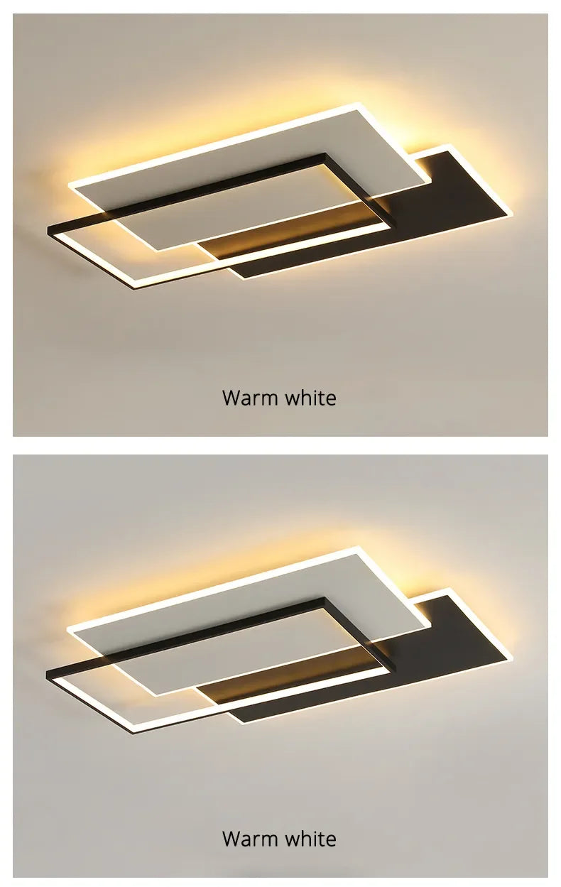 Modern Round Square LED Chandelier Simple Dimming Ceiling Lamps for Living Dining Room Kitchen Bedroom Indoor Lighting Fixture