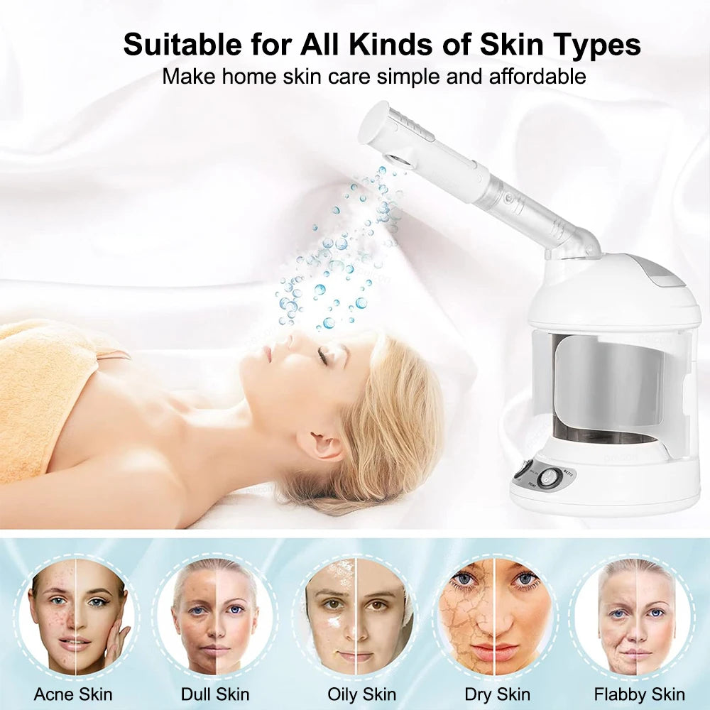 Facial Steamer For Face Vaporizer Hot Mist Sprayer Moisturizing Nano Humidifier Professional Hydrating Skin Care Facial Steamer