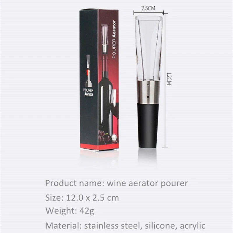 Mini Wine Aerator Pourer Bar Accessories 2 in 1 Quick Aerating Pouring Tool Pump Portable Red Wine Decanter Kitchen Gadgets
