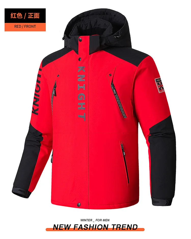 2024 Men's Winter Jacket Hooded Fleece Warm Parka Men Black Plush Coat Male Big Large Size Outerwear 9XL Windbreak Autumn Anorak