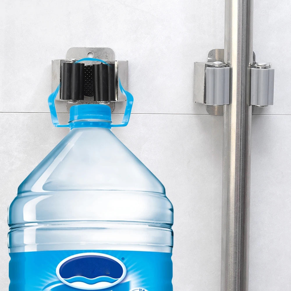 Multi-Purpose Mop Storage Hooks Wall Mounted Punching Type Mop Broom Organizer Holder Rack With Screws Kitchen Bathroom Supplies