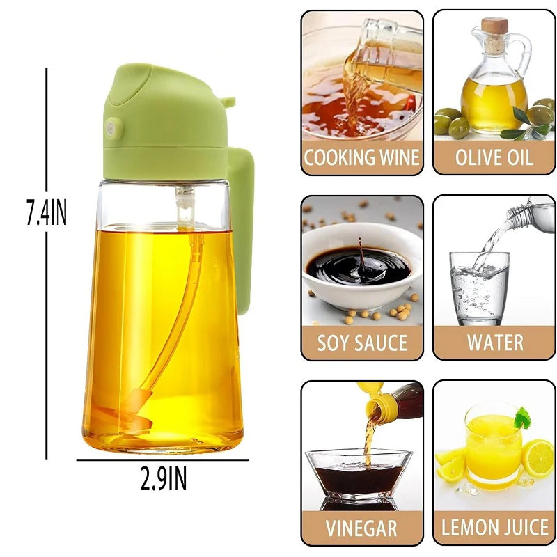 2 in1 Oil Spray Bottle For Kitchen Barbecue Cooking Olive Oil Dispenser Oil Jar Baking Vinegar Soy Spray Container Kitchen Tool