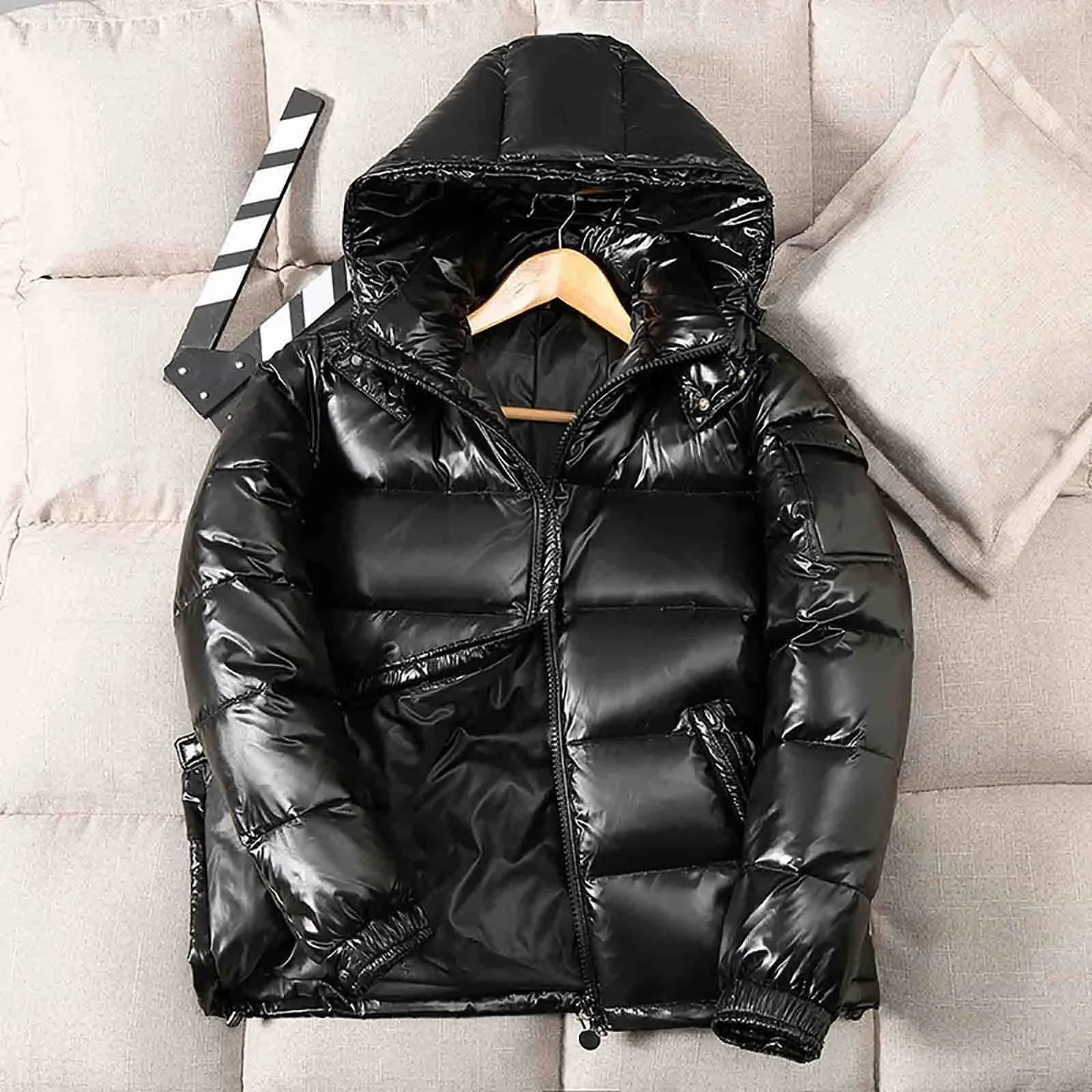 Man Jackets Shiny Buffer Bubble Thick Parka Short Winter Shiny Brand New Winter Fashion Clothing Hooded Male Quilted Padded Coat