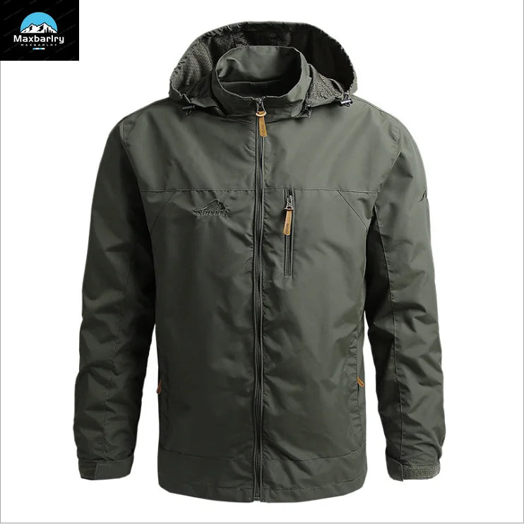 Men's Windbreaker Casual Men's Hooded Jacket Outdoor mountain Waterproof MA-1 Pilot Coat Men's Mountaineering Hunting Suit