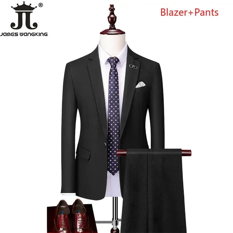 Blazer and Vest and Pants Boutique Fashion Solid Color Men's Casual Formal Office Business Suit Groom Wedding Dress Party Suit