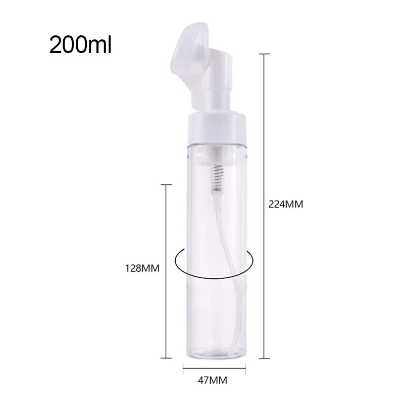 Soap Foaming Bottle Facial Cleanser Foam Maker Bottle with Silicone Clean Brush Portable Facewashing Mousse Foam Bottles