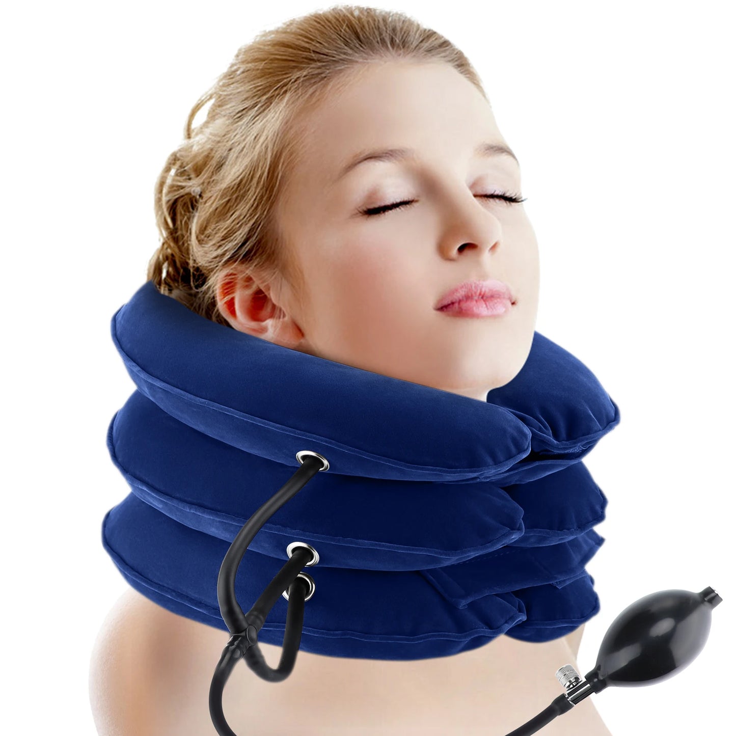 Neck Massager Cervical Support Pillow Air Pump Inflatable Collar Stretcher Brace 3/4 Layer Pain Relief Neck Ontlaster Traction