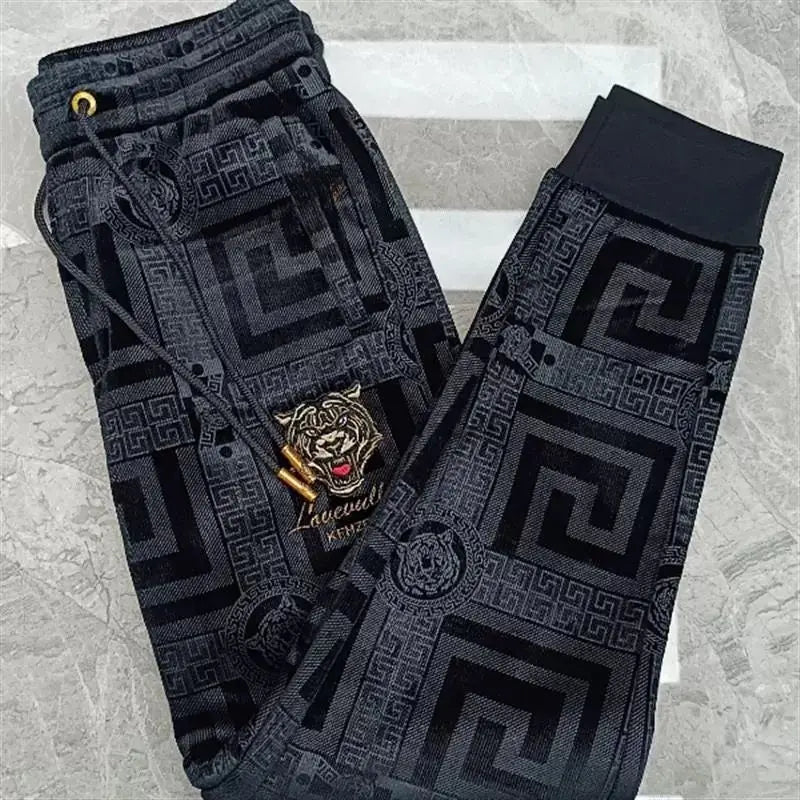 New Harem Pants with Tiger Embroidery for Men Autumn and Winter Sweatpants Men Clothing baggy Joggers Streetwear Track Pants