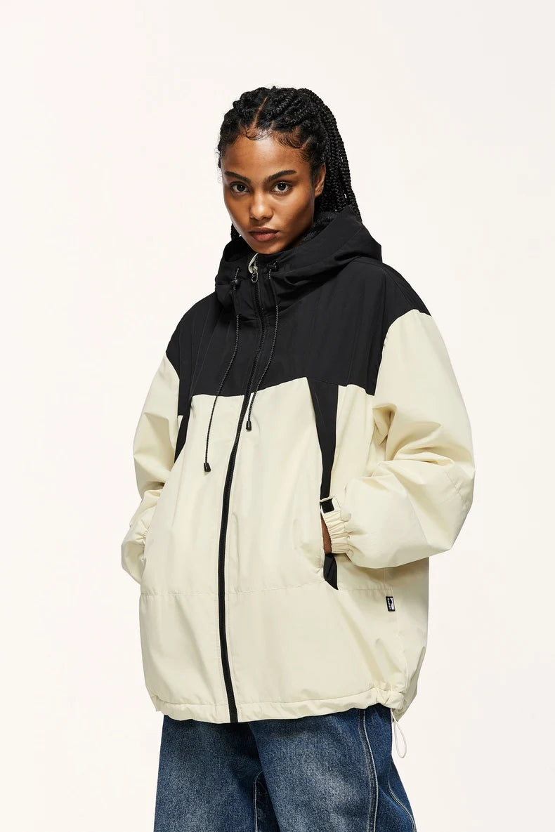 INFLATION Winter Arctic Velvet Inner Parkas Unisex High Neck Windproof Cotton Padded Hooded Jacket Mens Outdoor Coat