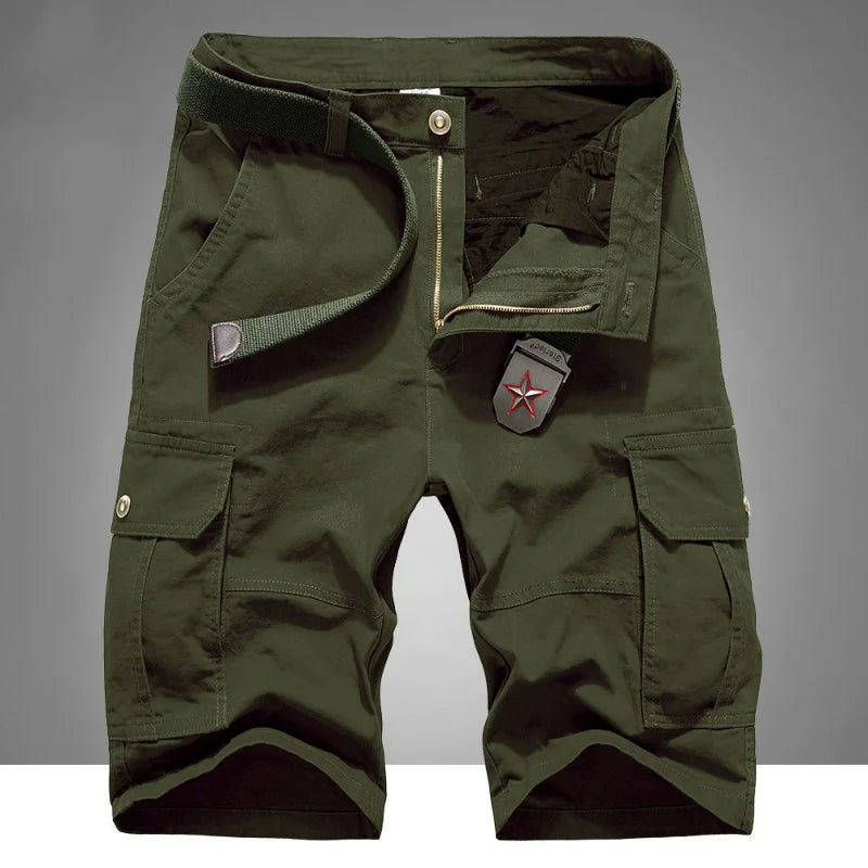 Military Men Camouflage Tactical Cargo Shorts Summer New Y2k Multiple Pockets Loose Big Size Outdoor Sports Knee Lenght Pants