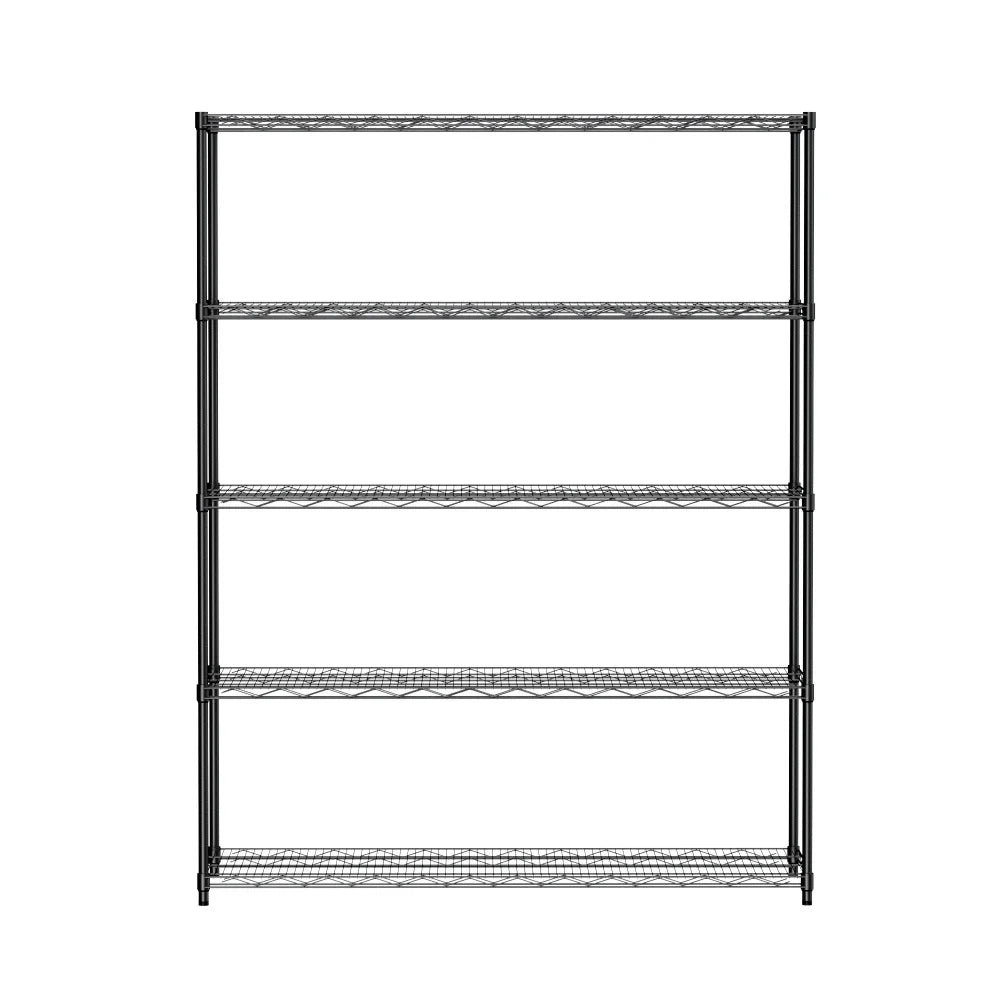 Warehouse supermarket kitchen other 5-layer heavy-duty adjustable shelves with wheels  adjustable feet  frame bearing 300 pounds