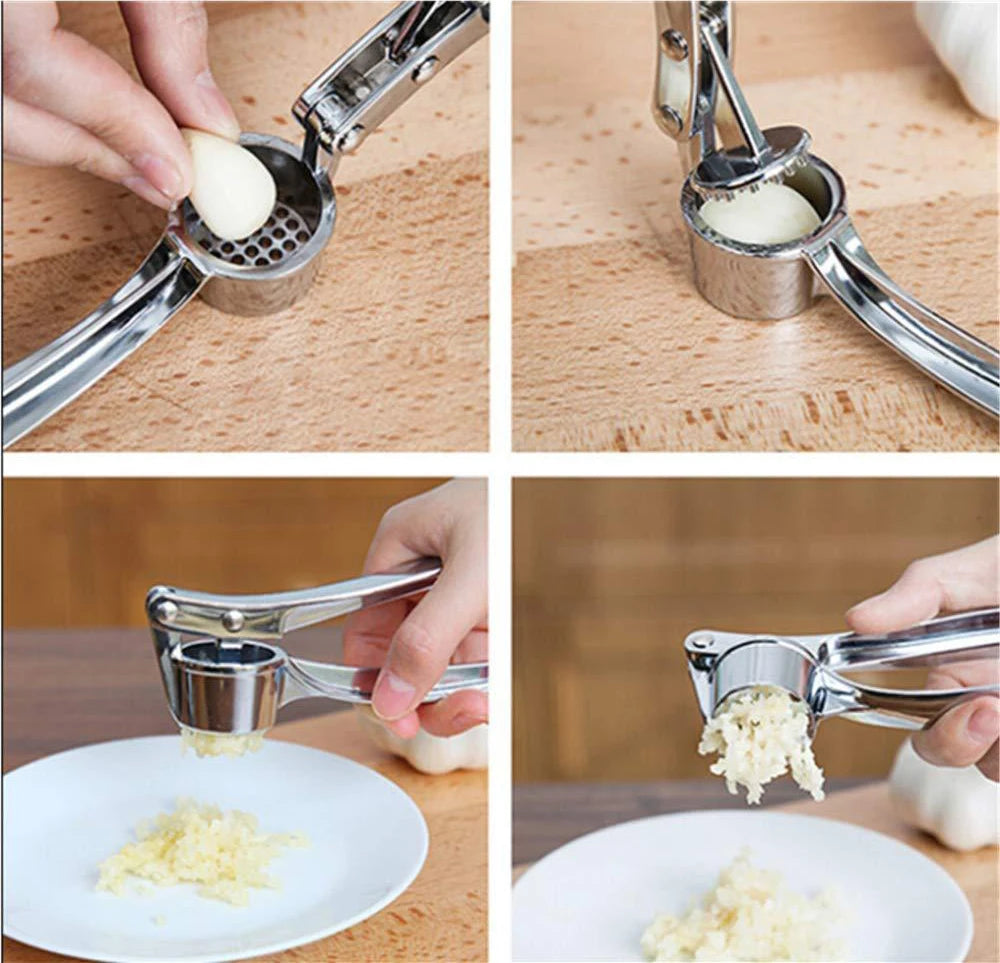 Zinc Alloy Garlic Presser Ginger Crusher Handheld Device Metal Mincer Squeezer Chopper Vegetables Masher Practical Kitchen Tools
