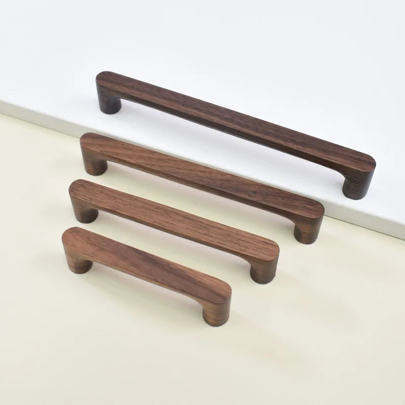 Nordic Wooden Cabinet Handles Solid Wood Furniture Kitchen Door Handle Wardrobe Cupboard Drawer Knobs Hardware Pull Handle