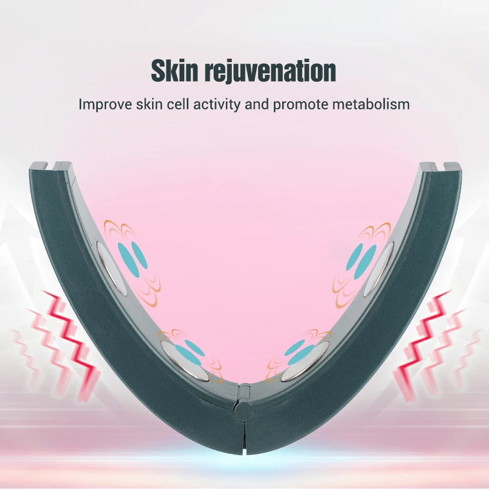 Facial Lifting Device Facial Slimming Vibration Massager Facial Heating Double Chin V Shape Lift Belt Face Hot Compress Massager