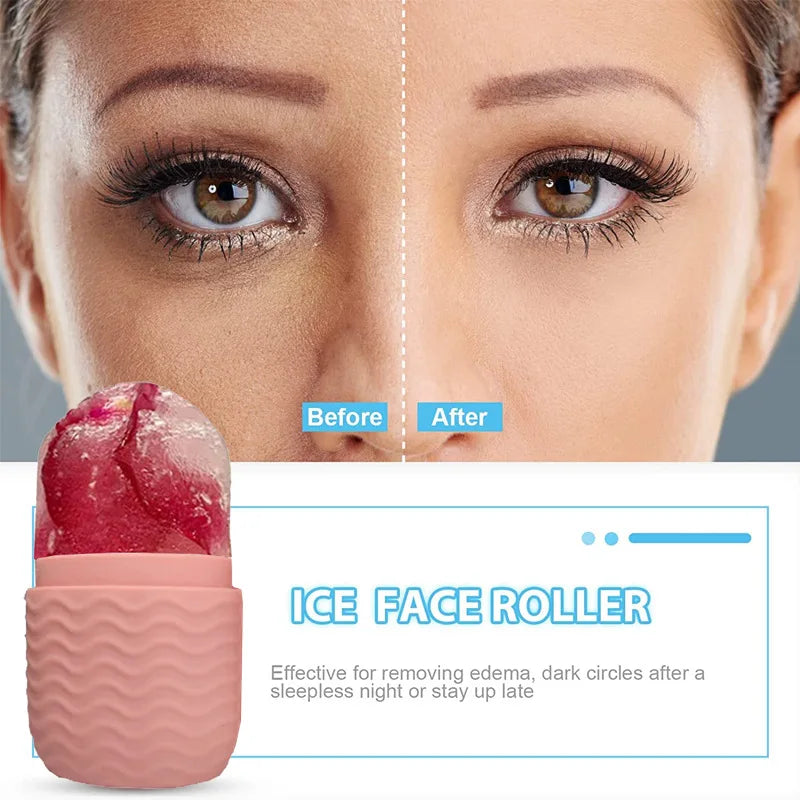 Skin Care Beauty Silicone Ice Facial Roller Lifting Contouring Tools Ice Cube Trays Ice Globe Balls Face Massager Skin Care Tool