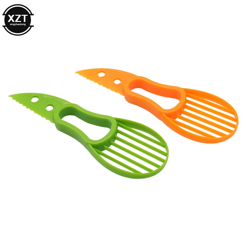 3 In 1 Avocado Slicer Shea Corer Butter Fruit Peeler Cutter Pulp Separator Plastic Knife Kitchen Vegetable Tools Kitchen Gadgets