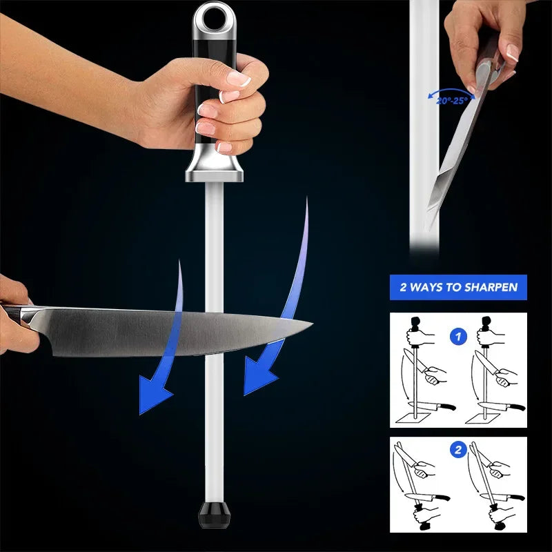 Grinder 12 Inch Professional  Kitchen Tools Ceramic Stick Rod Butcher Knife Sharpener