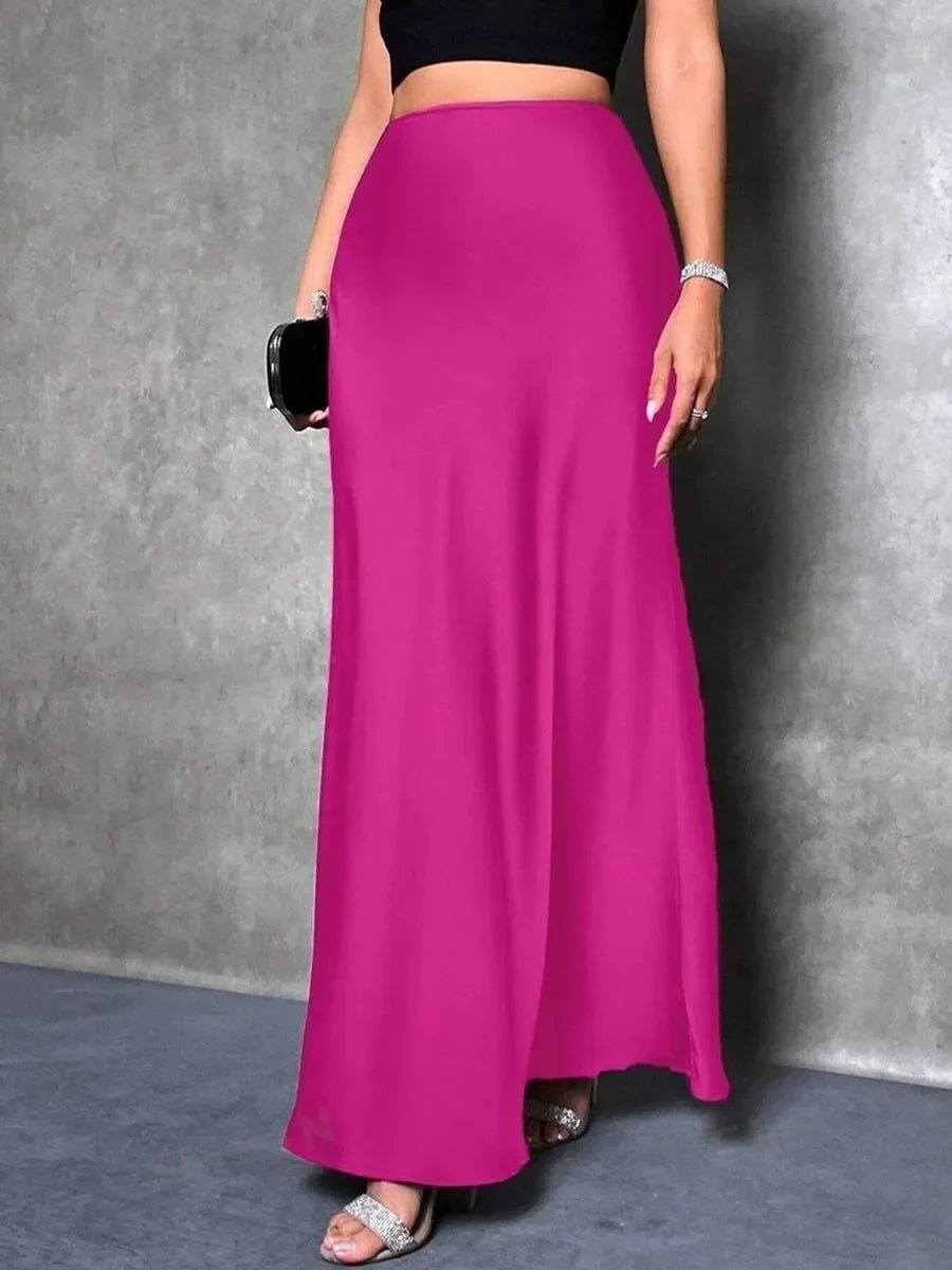 New Style European And American Fashion Colorful Velvet A- Line Skirt Long Dress For Women Autumn Winter 2023 Simple Design