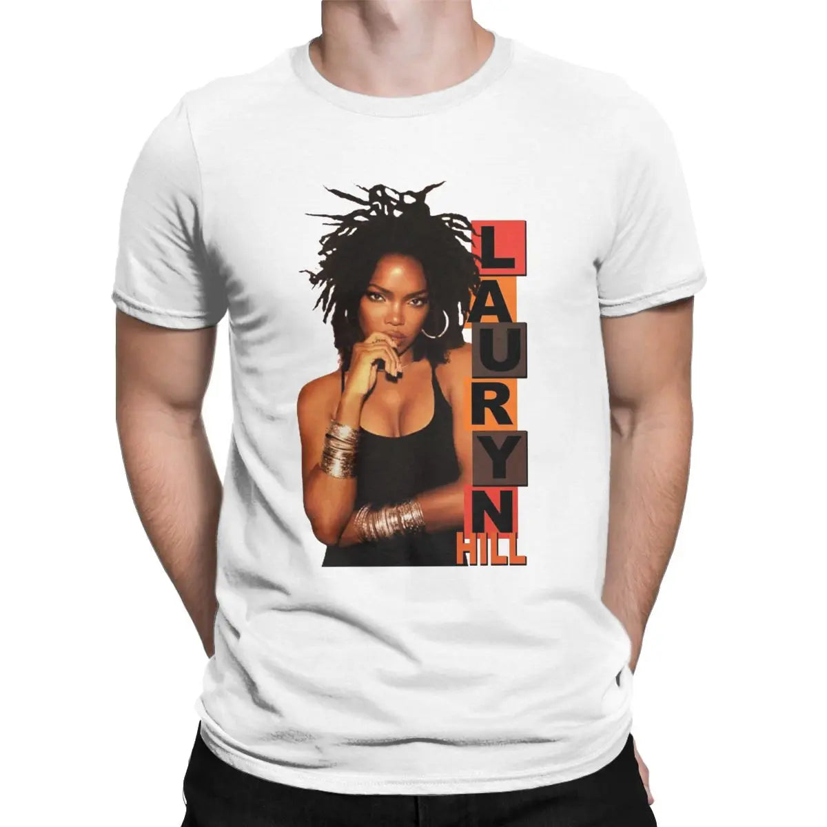 Men's T-Shirts Lauryn Hill Fugees The Famous Vintage Cotton Tee Shirt Short Sleeve Music Hip Hop Harajuku T Shirt Round Neck