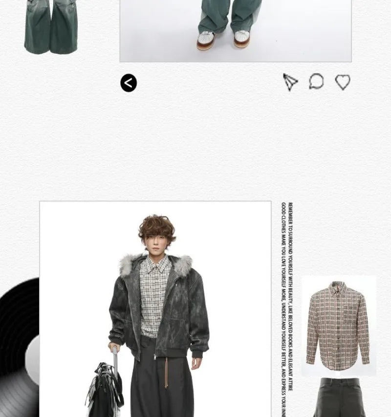 Y2K American New Fashion Solid Color Plus Velvet Padded Cotton-padded Jacket Coat Men Harajuku Hip-hop Popular Casual Couples
