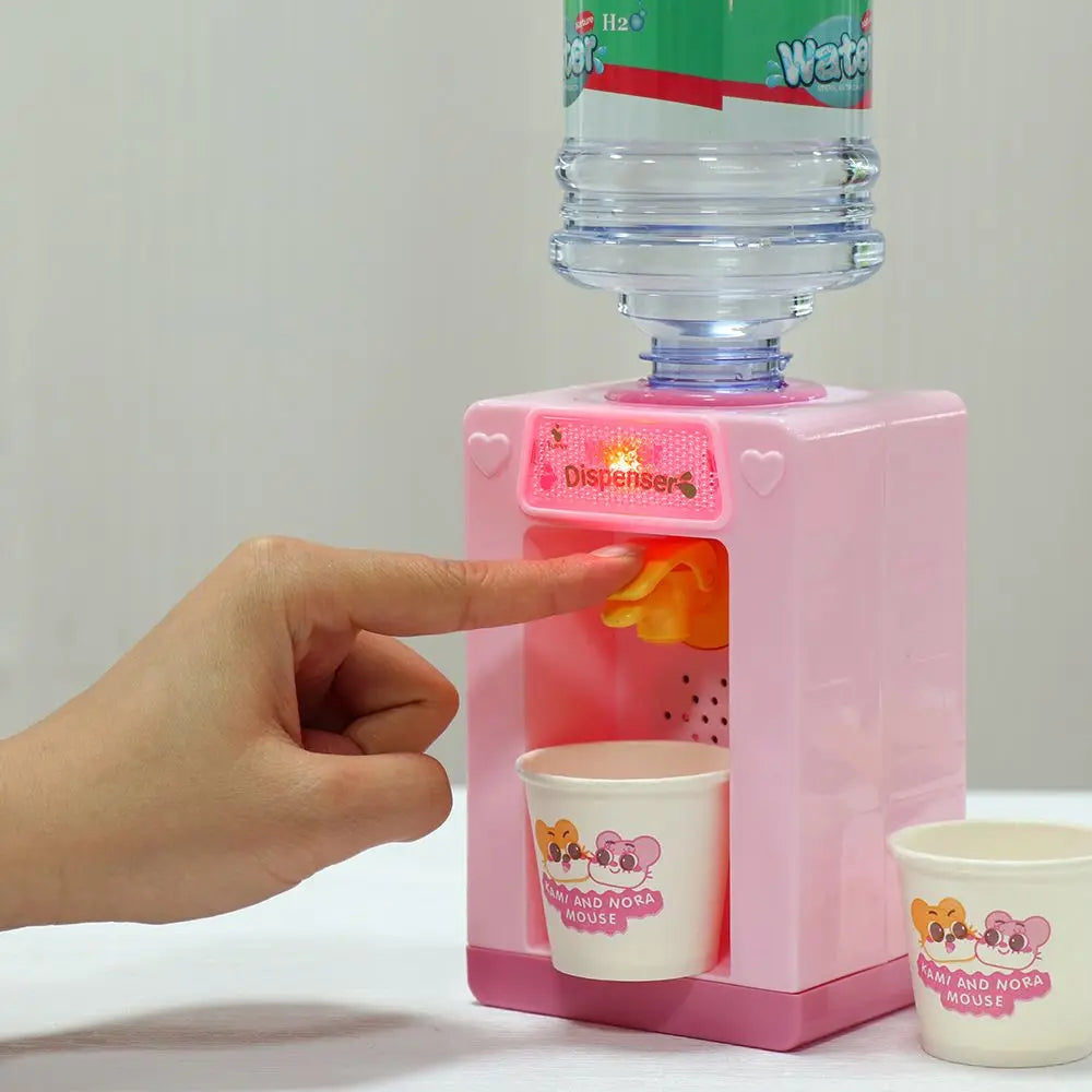Children's Mini Fun Water Dispenser Electric Acousto-optic Simulation House Drinking Machine Baby Kitchen Toy Children Gift