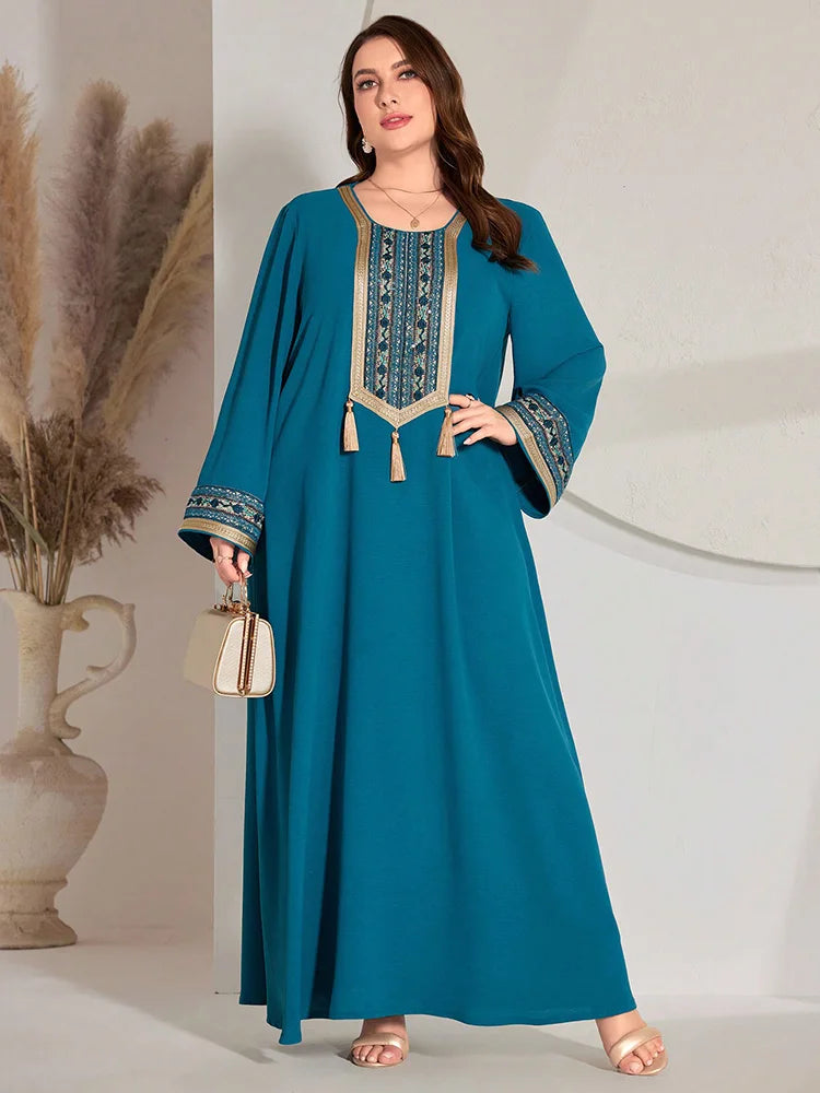 TOLEEN Luxury Elegant V-Neck Mesh Party Evening Maxi Dresses 2024 New Summer Women Plus Size Printed Lantern Sleeves Long Dress