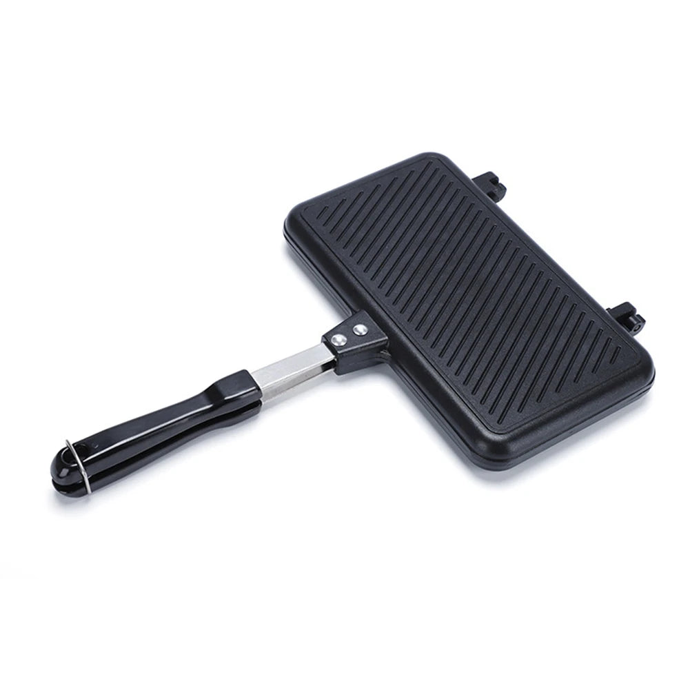 Double Side Bread Frying Pan Non Stick Barbecue Plate Sandwich Toaster Mold Heat-resistant Toastie Waffle Pancake Kitchen Tools