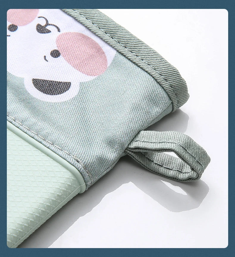1pc Oven Silicone Gloves Anti-scald Gloves Cute Oven Mitt Heat Resistant Gloves Microwave Oven Baking Tools Kitchen Bakeware