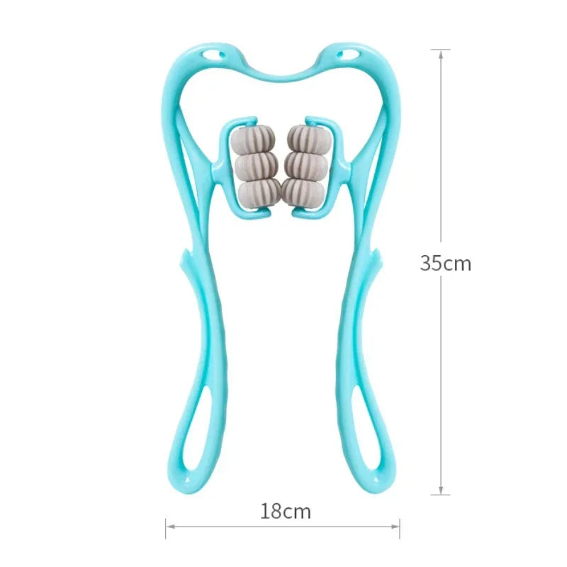 Cervical Neck Massager, Manual Neck Clamp Multifunctional Kneading Roller 6-Ball Shoulder And Neck Relaxation Massager