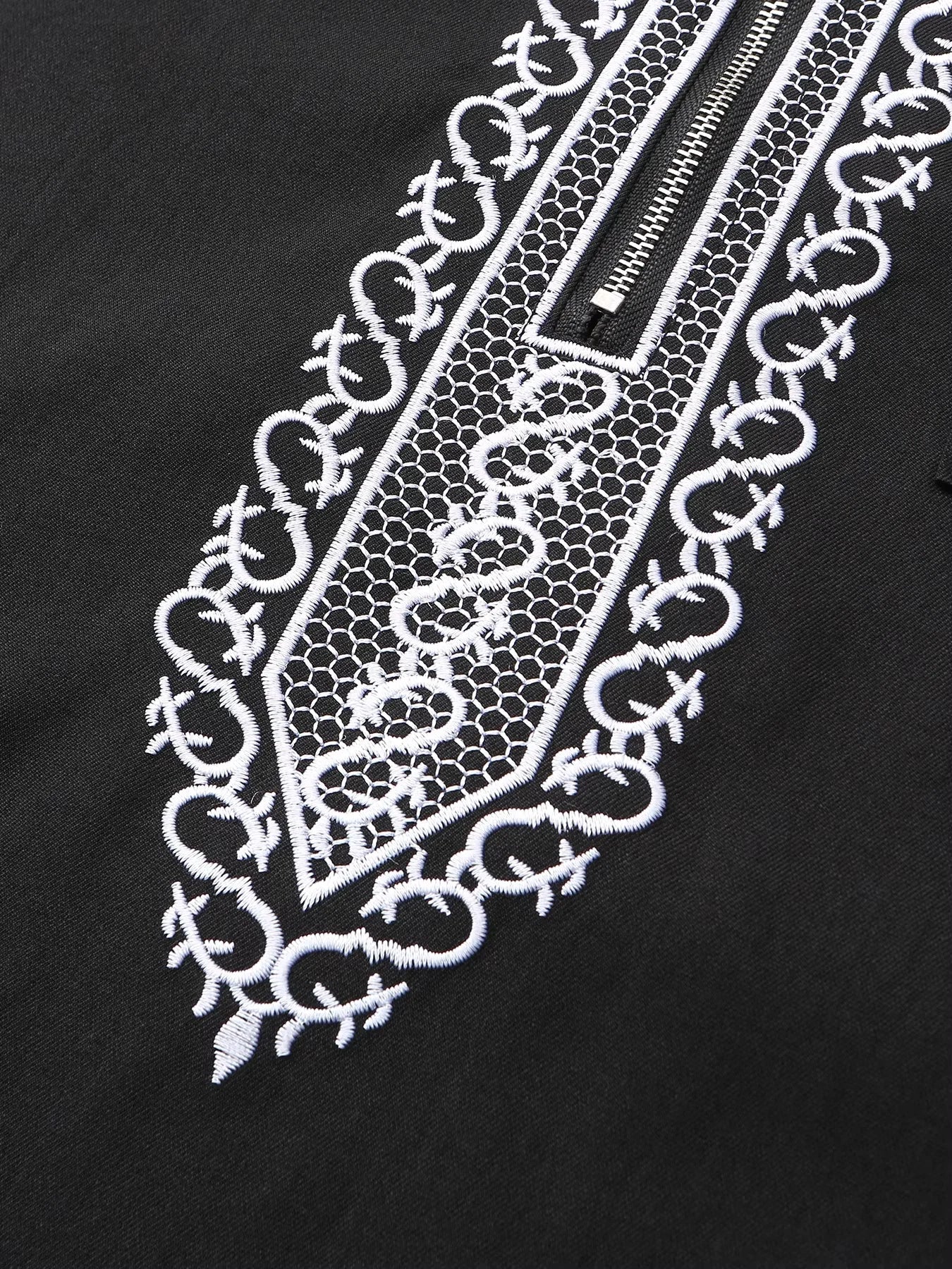 Muslim men's hooded robe fashionable luxury retro ethnic style embroidered men's robe simple casual daily worship robe