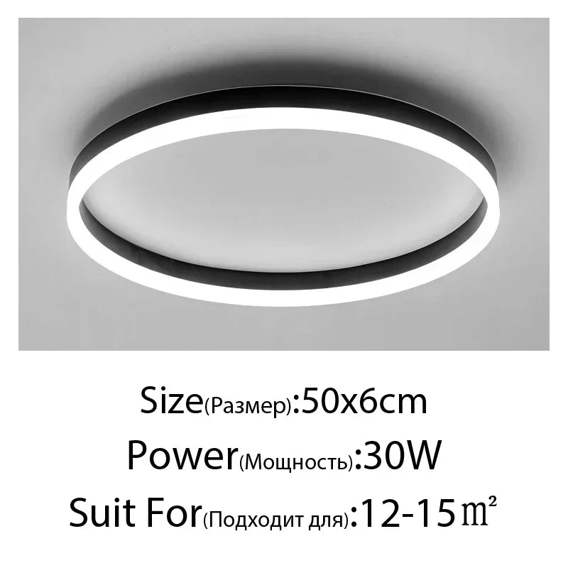 Modern Round Square LED Chandelier Simple Dimming Ceiling Lamps for Living Dining Room Kitchen Bedroom Indoor Lighting Fixture