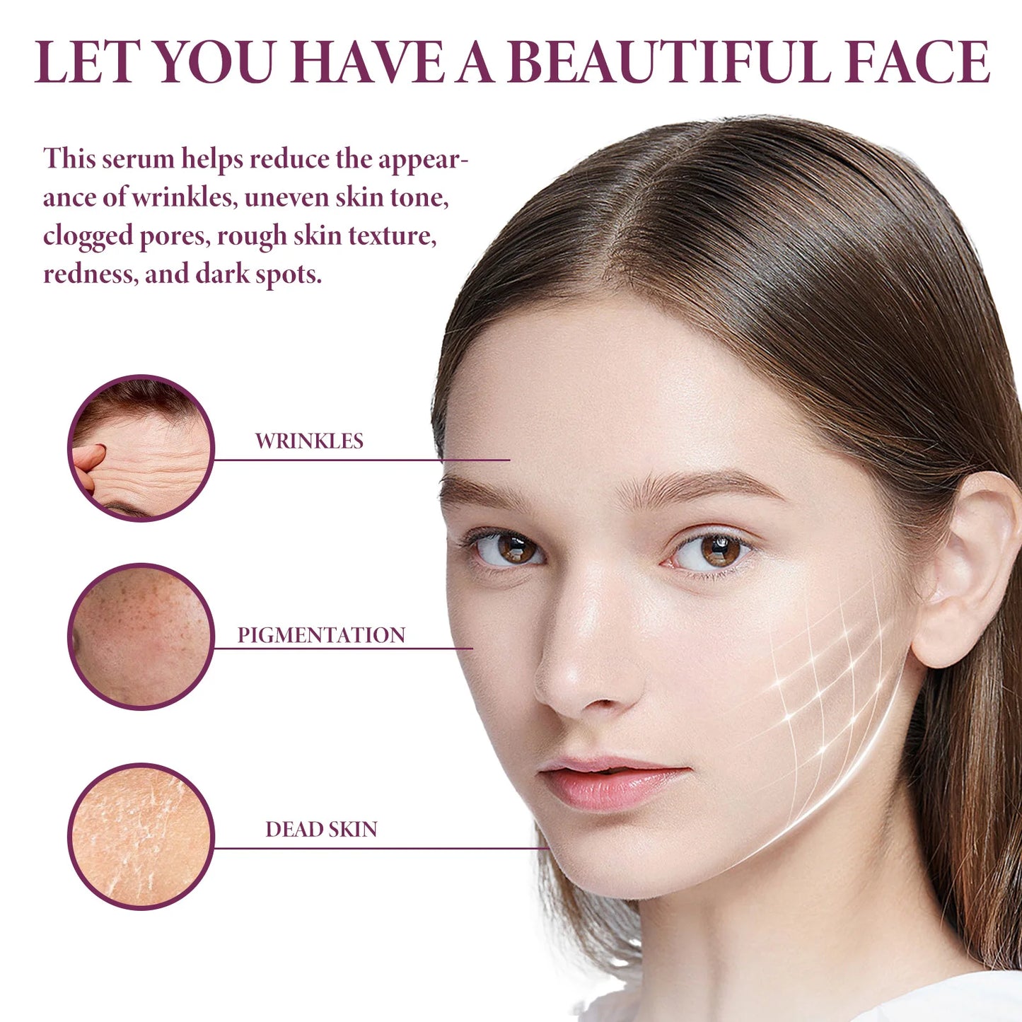 Glycolic Acid 10% Toning Solution Fade Fine Lines Firming Face Serum Improve Facial Dryness Redness Glycolic Acid Repair Essence