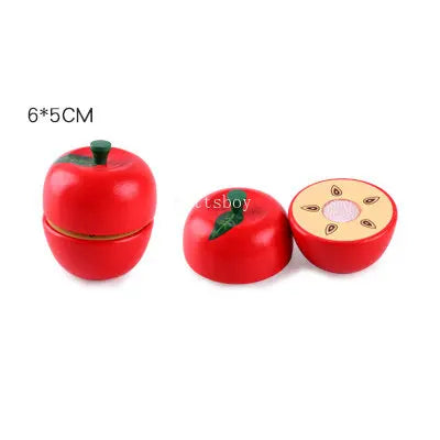 1Pcs Fruit Cutting Educational Toys Wooden Paste Stickers Vegetable Fruit Cutting Kitchen Toy Educational Toy For Children Gift