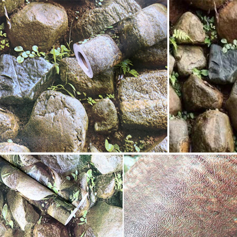 Self-Adhesive Wallpaper Brown Stone Brick Wallpaper Fireplace Kitchen Backsplash Peel and Stick Wallpaper Stick on Wallcovering