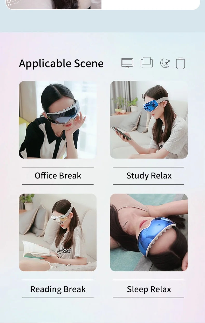 Eye Massager Acupoint Vibration Pulse Hot Compress Eye Care With Bluetooth Music Relieve Fatigue Visible Eye beauty instrument