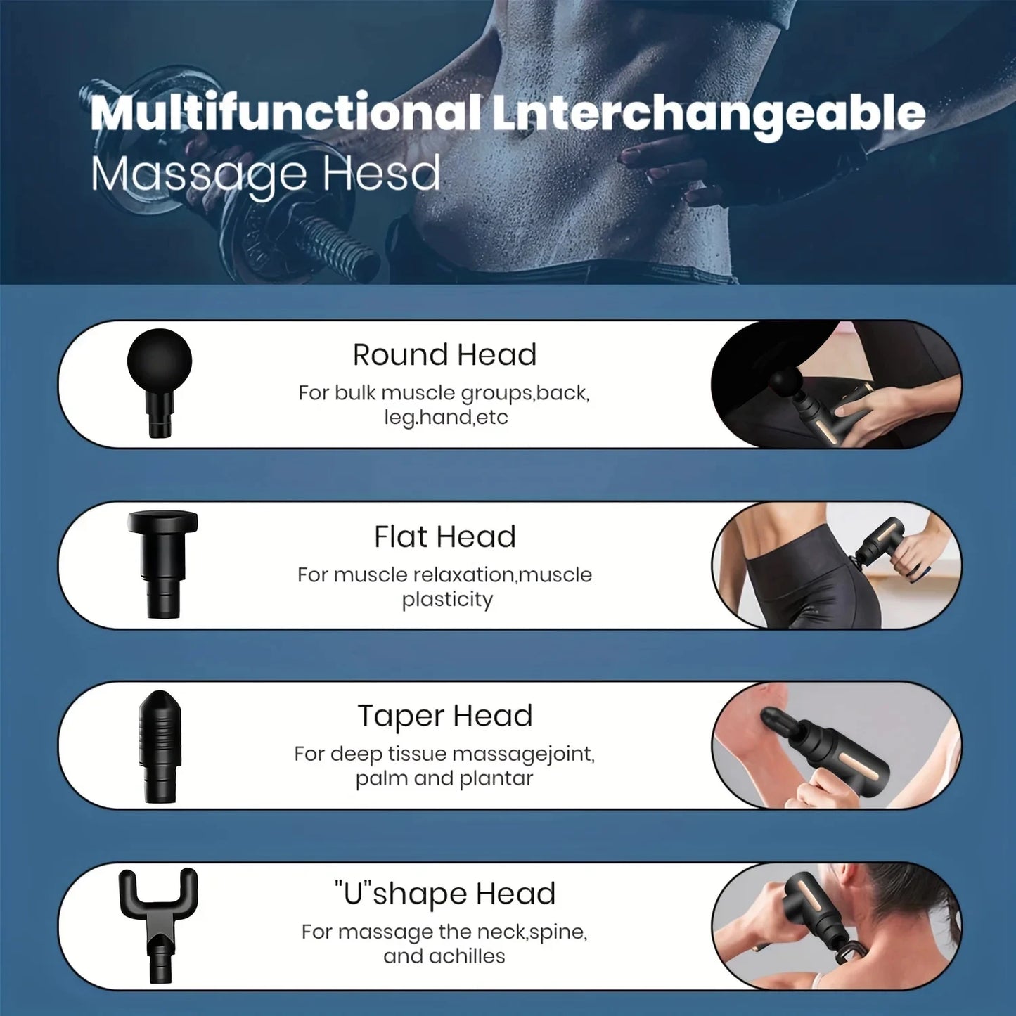 Massage Gun Fascia Deep Muscle Relax Body Neck Massager 99 Level Electric Fitness Equipment Noise Reduction Male Female