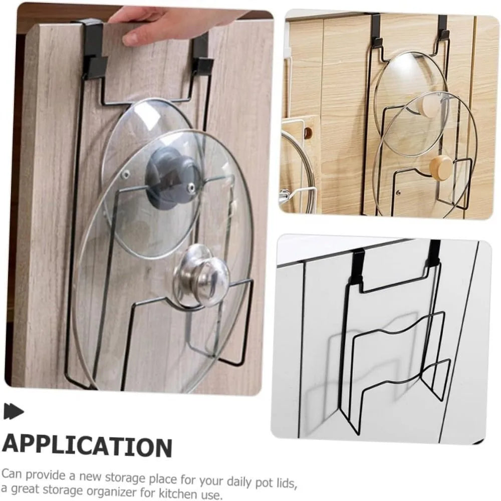 Wall Mounted Pot Cover Rack Suspension Space-saving Cutting Board Drainage Rack Kitchen supply No Punching Required