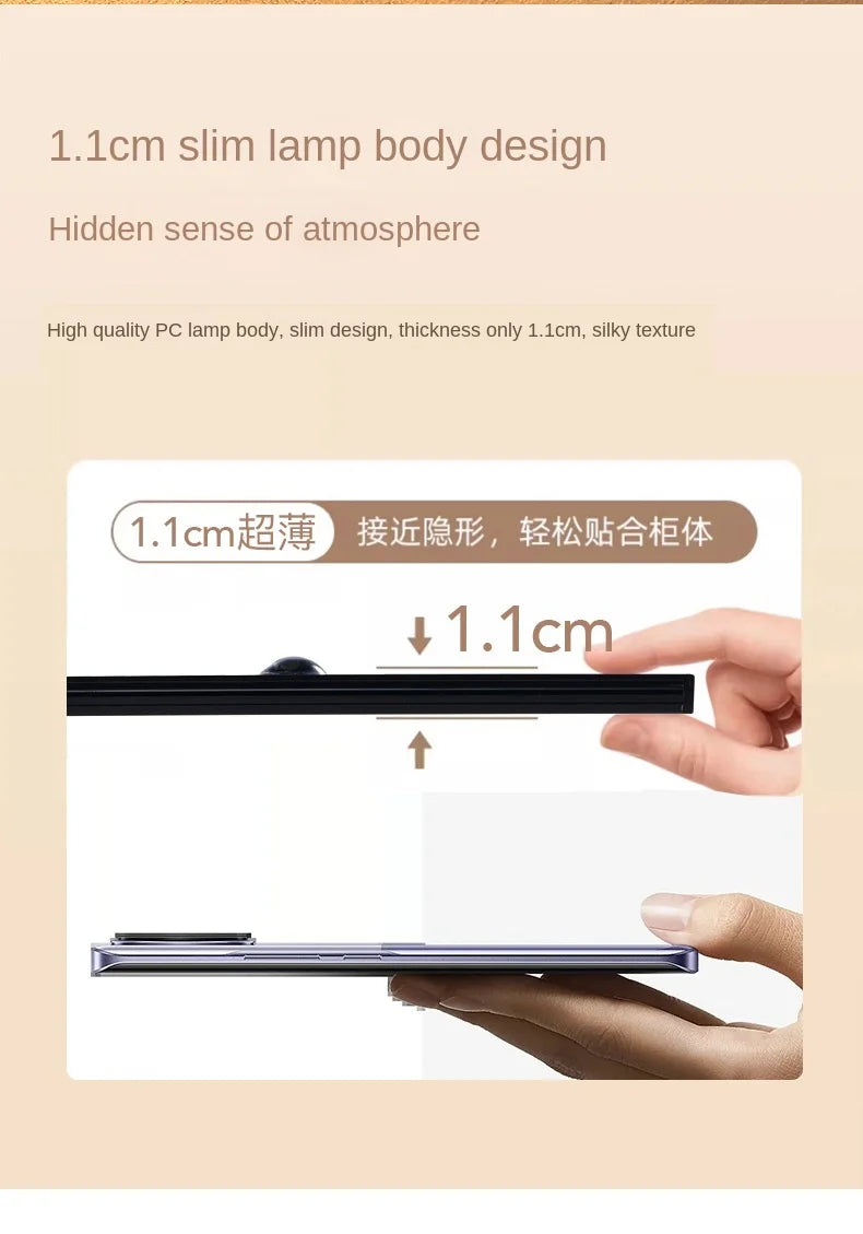 LED Cabinet Light USB Rechargeable Motion Sensor Led Lamp for Kitchen Wardrobe Cabinet Lighting taircase Backlight Night Light