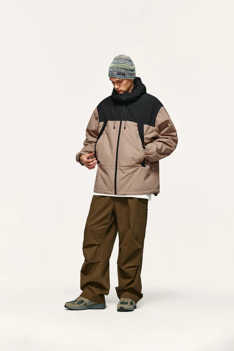 INFLATION Winter Arctic Velvet Inner Parkas Unisex High Neck Windproof Cotton Padded Hooded Jacket Mens Outdoor Coat