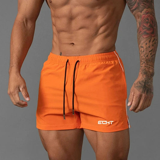 Summer Men's Swimming Solid Color Swimsuit Quick Drying Breathable Color Swimsuit Beach Surf Shorts Beach Drawstring Shorts