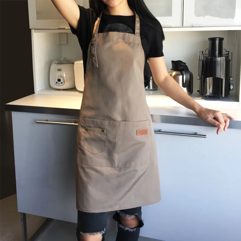Custom Company Shop LOGO Kitchen Aprons For Woman Men Chef Work  Grill Restaurant Bar Shop Cafes Beauty Nails Studios Uniform