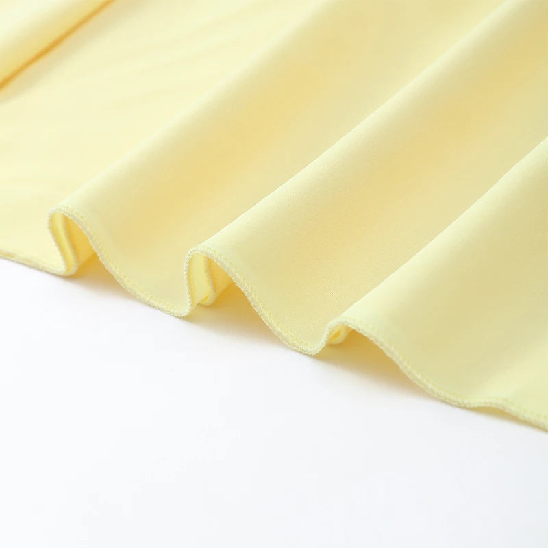 Elegant Yellow Gauze Off Shoulder Scarf Neack Long Dress Women Fashion Sleeveless A-line Vestido 2025 Summer Vocation Party Robe