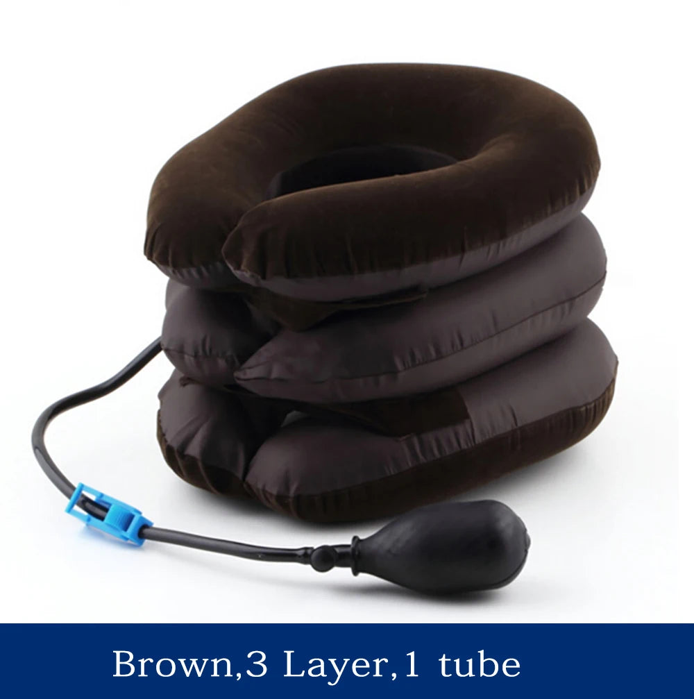 Neck Massager Cervical Support Pillow Air Pump Inflatable Collar Stretcher Brace 3/4 Layer Pain Relief Neck Ontlaster Traction