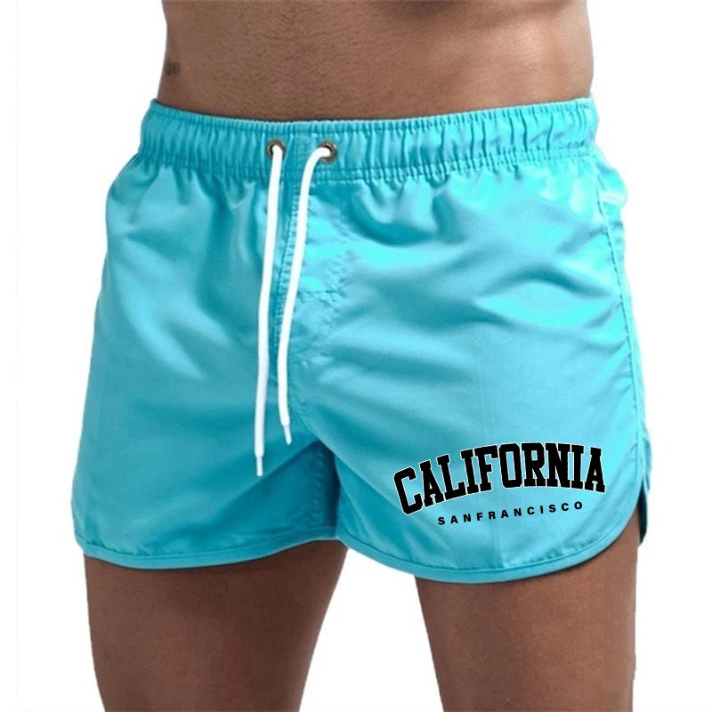 California Fashion Men's Board Shorts High Quality Beach Casual Fashion Short Pants Male Summer Running Cycling Fitness Shorts