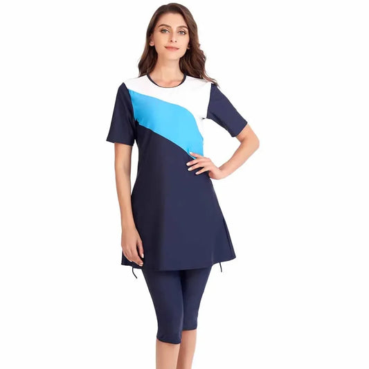 Burkini Muslim Swimwear 2025 Swimming Suit For Women Plain Modest Swimsuit Islamic Clothing Sets Fashion Long Dress Plus Size