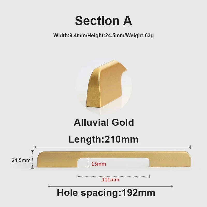 JUIDINTO 1pc Aluminium Cabinet Handle Pulls Black Handle 96-320mm Kitchen Drawer Handle for Furniture Wardrobe Closet